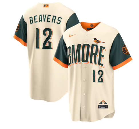 youth Baltimore Orioles #12 Beavers Cream Nike 2026 City Connect Stadium Jersey->youth mlb jersey->Youth Jersey